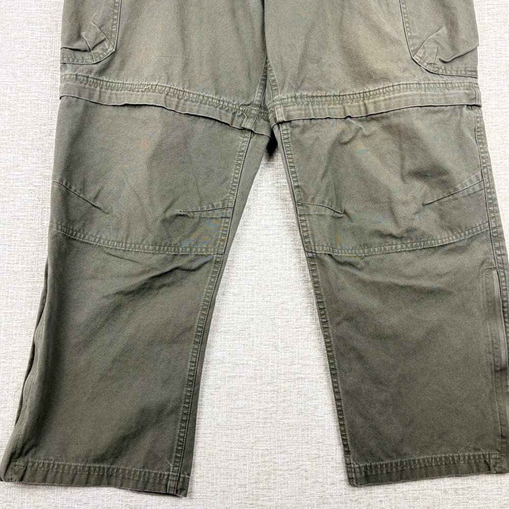 Gander Mountain Mens 36x30 Convertible Cargo Pants Olive Green Y2K Zip Off Leg - Picture 2 of 9